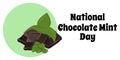 National Chocolate Mint Day, simple horizontal food poster or banner design