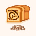 National Cinnamon Raisin Bread Day vector illustration