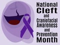 National Cleft and Craniofacial Awareness and Prevention Month, idea for a poster, banner, flyer or postcard on a medical theme Royalty Free Stock Photo