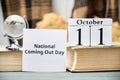 National Coming Out Day of autumn month calendar october