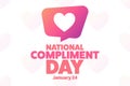 National Compliment Day. January 24. Holiday concept. Template for background, banner, card, poster with text