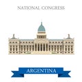 National Congress Buenos Aires Argentina vector flat attraction