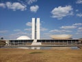 National Congress building on the Esplanada dos Ministerios in Brasilia, capital of Brazil Royalty Free Stock Photo