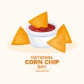 National Corn Chip Day poster vector illustration