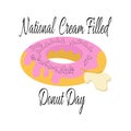 National Cream Filled Donut Day, sweet pastries for postcards or menu decoration