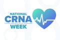 National CRNA Week. Certified Registered Nurse Anesthetists. Holiday concept. Template for background, banner, card Royalty Free Stock Photo