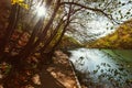National Croatia nature park Plitvice lakes in autumn time
