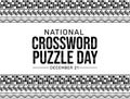 National Crossword Puzzle Day background with typography and blocks in traditional style. Puzzle day backdrop Royalty Free Stock Photo