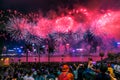 National Day Fireworks Display Fireworks light up Victoria Harbour of Hong Kong