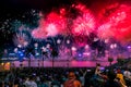 National Day Fireworks Display Fireworks light up Victoria Harbour of Hong Kong