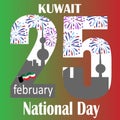 National Day Kuwait, vector illustration celebration 25-26 February national day Kuwait, festive icon Royalty Free Stock Photo