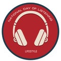 National Day of Listening sticker Royalty Free Stock Photo