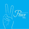 National Day of Peace. Outline peace gesture