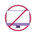 National Day of Unplugging. Turn off devices. Prohibition sign symbol