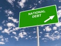 National debt traffic sign Royalty Free Stock Photo