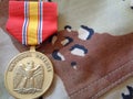 National Defense Medal on Chocolate Chip Uniform