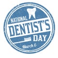National dentist`s day grunge rubber stamp