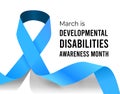 National Developmental Disabilities Awareness Month. Vector illustration on white