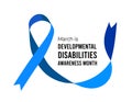 National Developmental Disabilities Awareness Month. Vector illustration on white