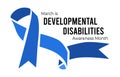 National Developmental Disabilities Awareness Month. Vector illustration on white