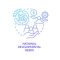 National developmental needs blue gradient concept icon