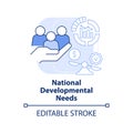 National developmental needs light blue concept icon