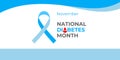 National diabetes month. Vector banner, poster, card for social media with the text November National diabetes month. Illustration Royalty Free Stock Photo