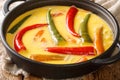 National Dish of Bhutan Ema Datshi closeup in the pan. horizontal Royalty Free Stock Photo