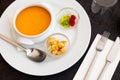 National dish of Spanish cuisine is cold Gaspacho soup Royalty Free Stock Photo