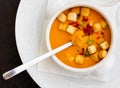 National dish of Spanish cuisine is cold Gaspacho soup Royalty Free Stock Photo