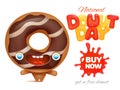 National Donut Day Holiday ad poster template