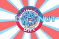 National donut day retro card or background design