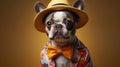 National Dress Up Your Pet Day: A pet dressed in a cute outfit, posing for a humorous and adorable photo