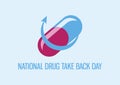 National Drug Take Back Day vector Royalty Free Stock Photo