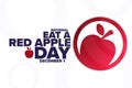 National Eat a Red Apple Day. December 1. Holiday concept. Template for background, banner, card, poster with text Royalty Free Stock Photo