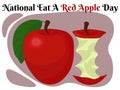 National Eat A Red Apple Day, idea for poster, banner, flyer or placard design Royalty Free Stock Photo