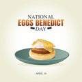 National Eggs Benedict Day Vector Illustration