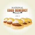 National Eggs Benedict Day Vector Illustration