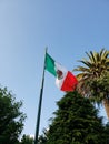 flag of the Mexican Republic waving aloft with the wind