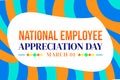 National Employee appreciation Day colorful design with shapes and typography. Royalty Free Stock Photo