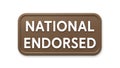 National endorsed sign on white background - official approval stamp Royalty Free Stock Photo