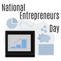 National Entrepreneurs Day, Idea for poster, banner, flyer or postcard