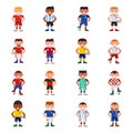 National Eurcup soccer football team players uniform vector illustration and world game captain leader sportsmen with Royalty Free Stock Photo