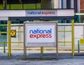 National Express Bus stop in Liverpool - LIVERPOOL, UK - AUGUST 16, 2022 Royalty Free Stock Photo