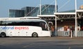 a national express coach waiting in leeds bus station in west yorkshire Royalty Free Stock Photo