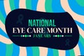 National Eye care month colorful backdrop with ribbon and typography