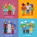 National Families Icons Set