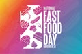 National Fast Food Day. November 16. Holiday concept. Template for background, banner, card, poster with text