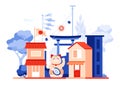National features of Japan - modern colored vector illustration