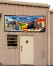 National Fire Prevention Week sign on the Marfa Volunteer Fire Department in Marfa, Texas. Royalty Free Stock Photo